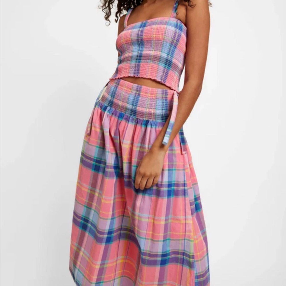 Nations Primrose Madras midi skirt